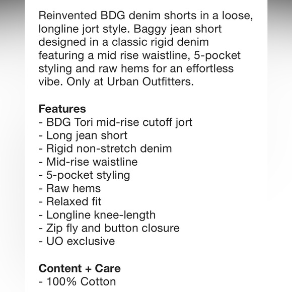 NWT BDG UO Tori Mid Rise Denim Jort Size 24 - Picture 7 of 14